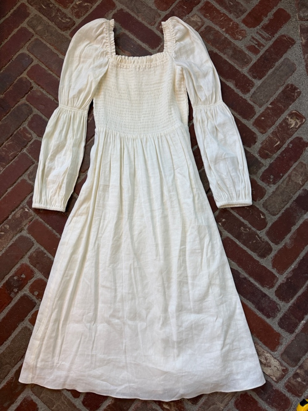 Antonio Melani Linen Blend Smocked Peasant Dress